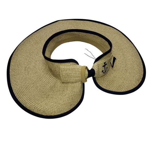 Sonoma Packable Hat Sun Visor UPF 50 Large Brim Adjustable Straw Beach Pool New - Picture 2 of 7